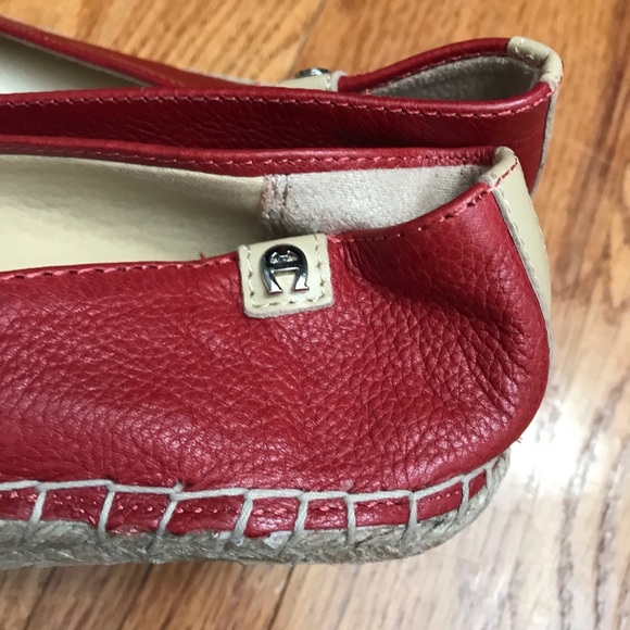 Etienne Aigner Red Leather Espadrille Flats 7.5 - Picture 3 of 6
